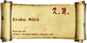 Krebs Máté névjegykártya